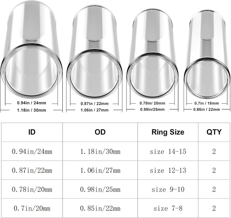 LIFEHIM Multisize Glass Guitar Slide Set of 8 - Glass Guitar Slides for Electric and Acoustic, Include Guitar Slides Large Small Medium and Extra Large Slide Guitar - Image 4